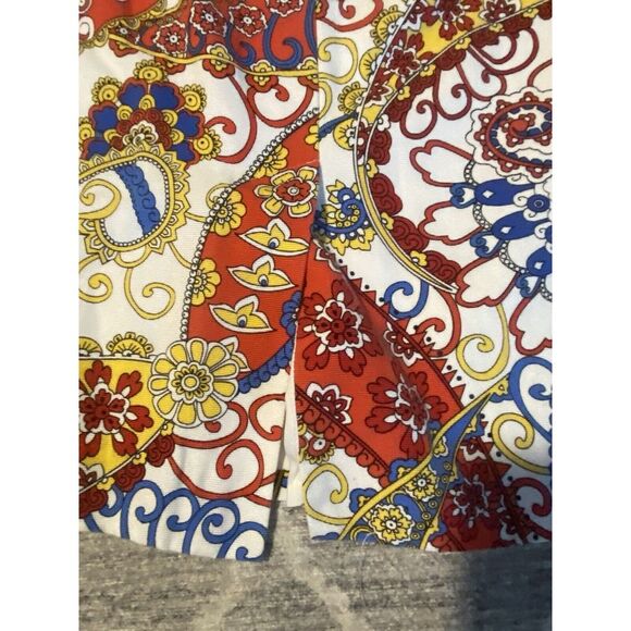 Talbots Womens Red Blue Floral Paisley Pattern Pencil Skirt Size 12 Business - Picture 4 of 4